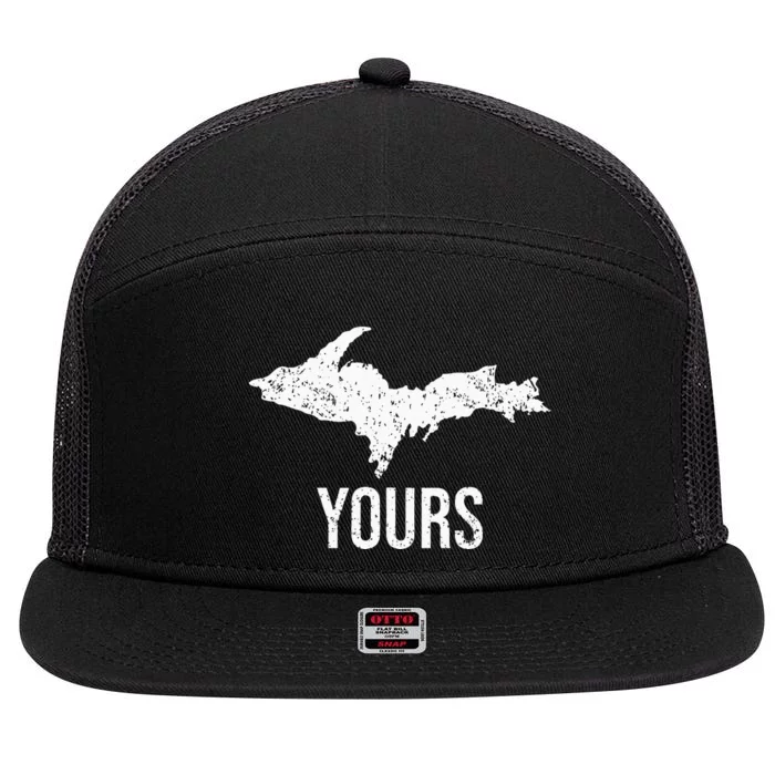 Upper Peninsula UP Yours Yooper Pride Michigan Roots 7 Panel Mesh Trucker Snapback Hat