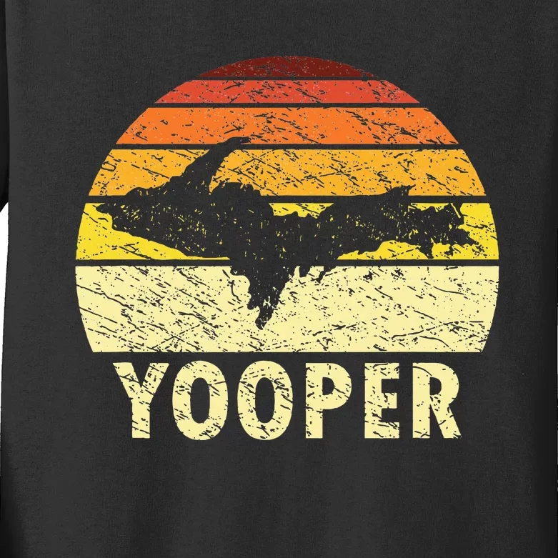 Upper Peninsula Up Yooper Pride Michigan Roots Kids Long Sleeve Shirt