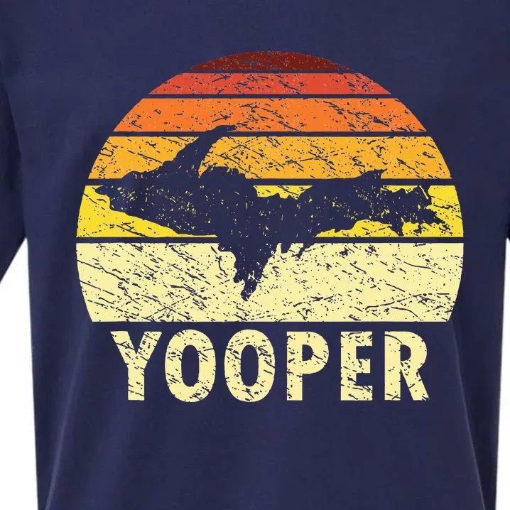 Upper Peninsula Up Yooper Pride Michigan Roots Sueded Cloud Jersey T-Shirt