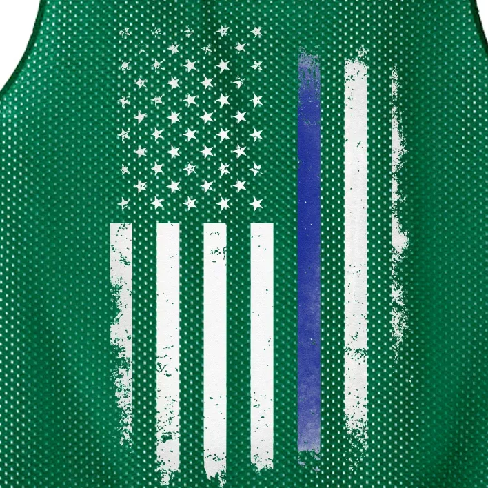 US Police USA American Flag Back The Blue Lives Matter Mesh Reversible Basketball Jersey Tank