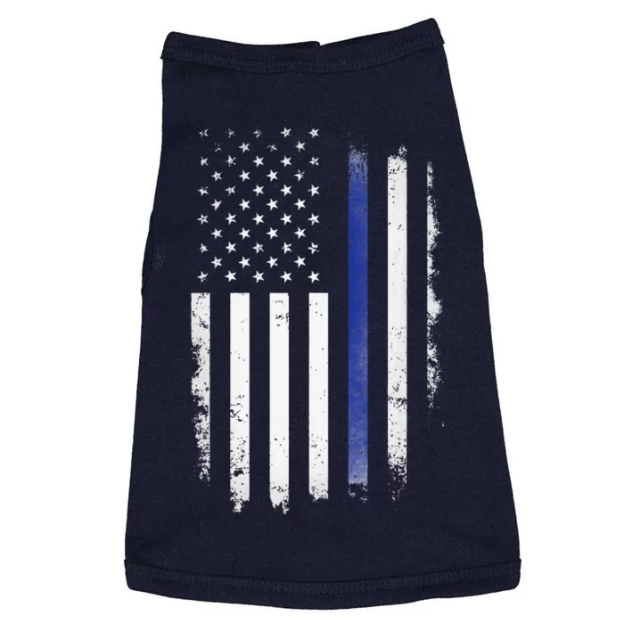 US Police USA American Flag Back The Blue Lives Matter Doggie Tank