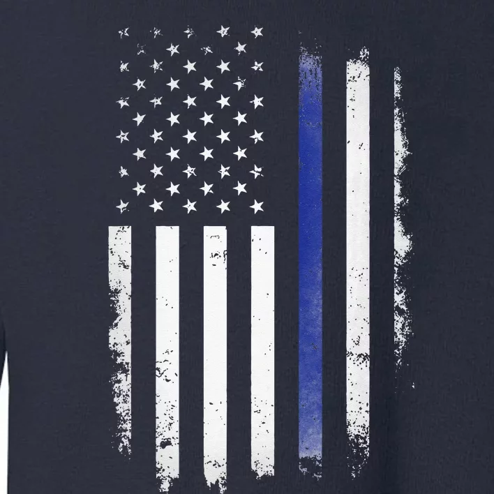 US Police USA American Flag Back The Blue Lives Matter Toddler Sweatshirt