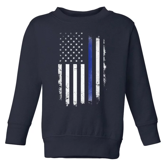 US Police USA American Flag Back The Blue Lives Matter Toddler Sweatshirt