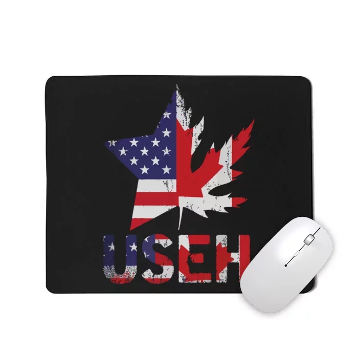 USEH Patriotic USA Star Canadian Maple Leaf Canada Mousepad