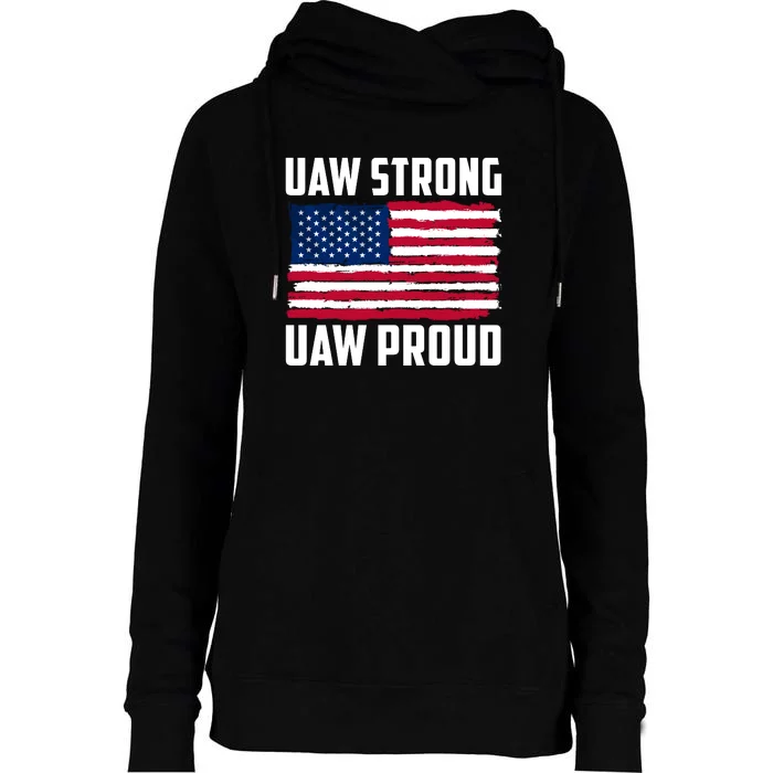 UAW Proud UAW Proud UAW Strong Solidarity UAW Proud Union UAW Laborer Worker Womens Funnel Neck Pullover Hood