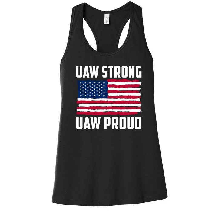 UAW Proud UAW Proud UAW Strong Solidarity UAW Proud Union UAW Laborer Worker Women's Racerback Tank