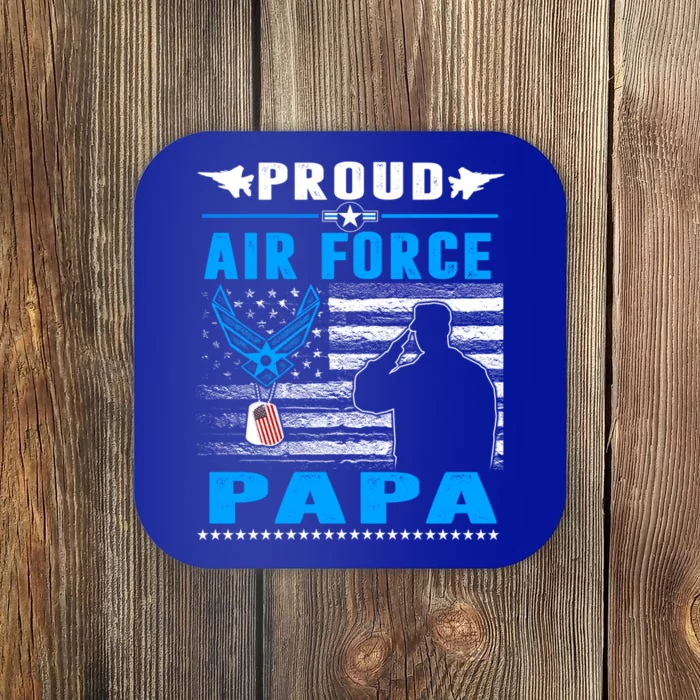 Usaf Proud Us Air Force Papa Gift Flag Veteran Patriotic Funny Gift Coaster