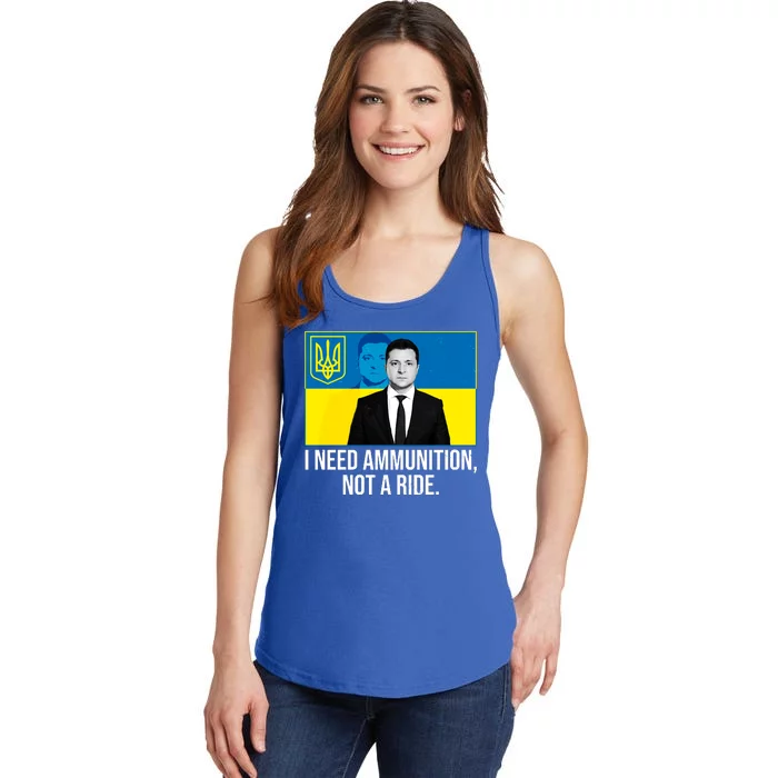 Ukraine President Volodymyr Zelensky I Need Ammunition Not A Ride Ladies Essential Tank