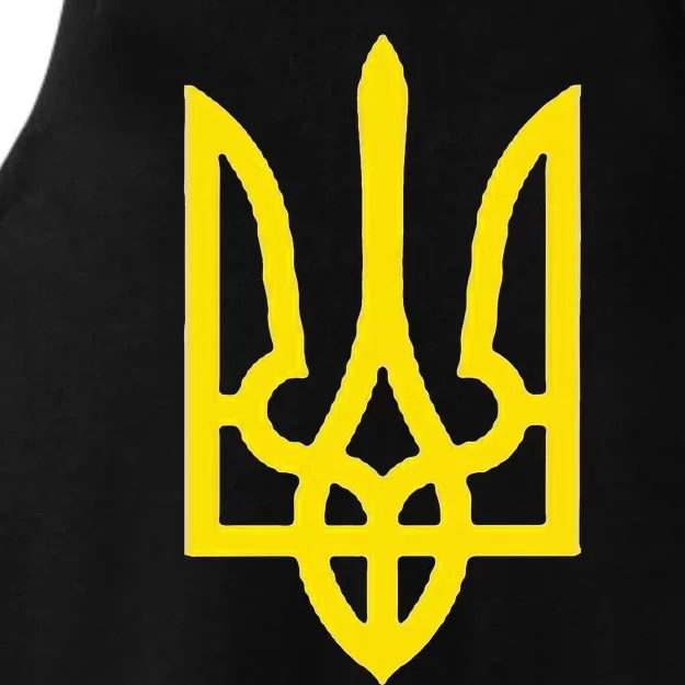 Ukrainian President Volodymyr Zelensky Ukraine Emblem Ladies Tri-Blend Wicking Tank