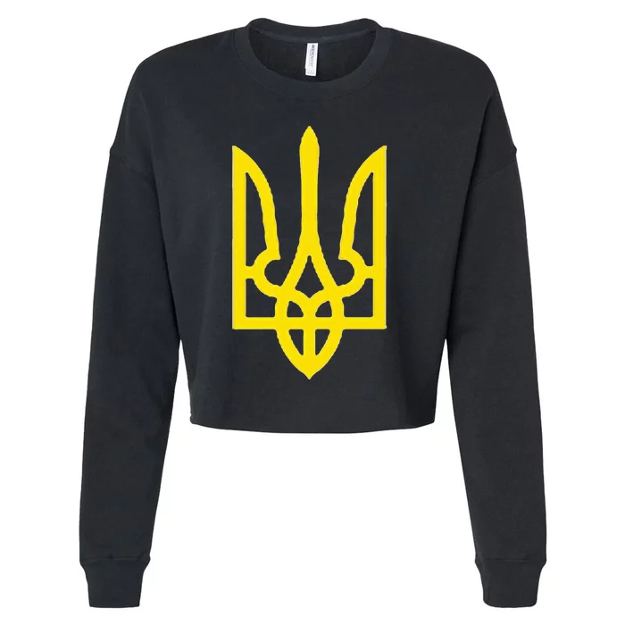 Ukrainian President Volodymyr Zelensky Ukraine Emblem Cropped Pullover Crew