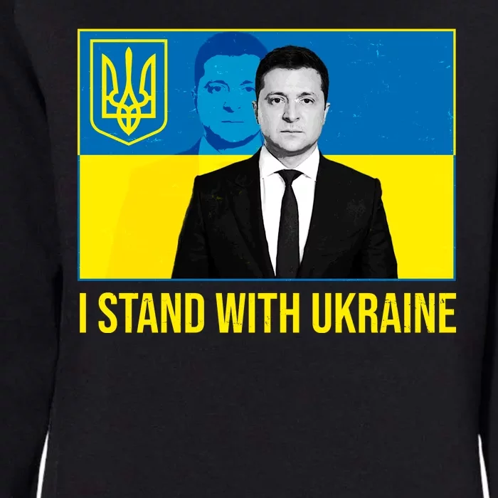 Ukrainian President Zelensky I Stand With Ukraine Womens California Wash Sweatshirt