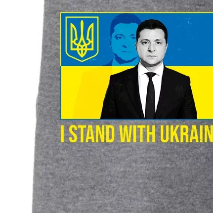 Ukrainian President Zelensky I Stand With Ukraine Doggie 3-End Fleece Hoodie