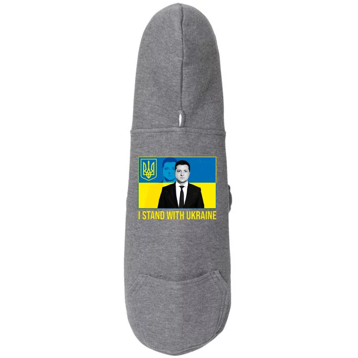 Ukrainian President Zelensky I Stand With Ukraine Doggie 3-End Fleece Hoodie