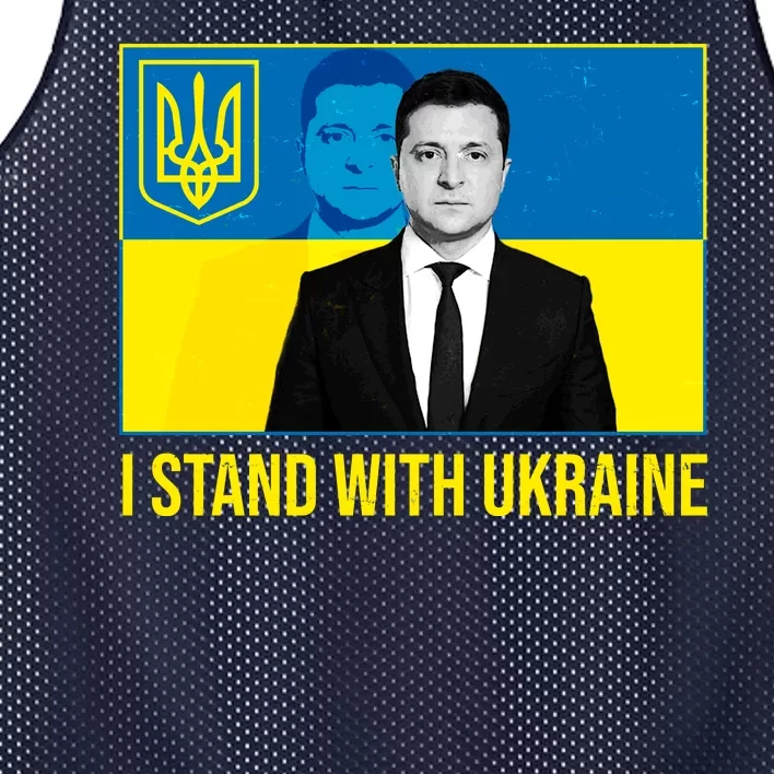 Ukrainian President Zelensky I Stand With Ukraine Mesh Reversible Basketball Jersey Tank