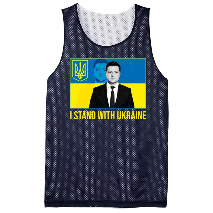 Ukrainian President Zelensky I Stand With Ukraine Mesh Reversible Basketball Jersey Tank