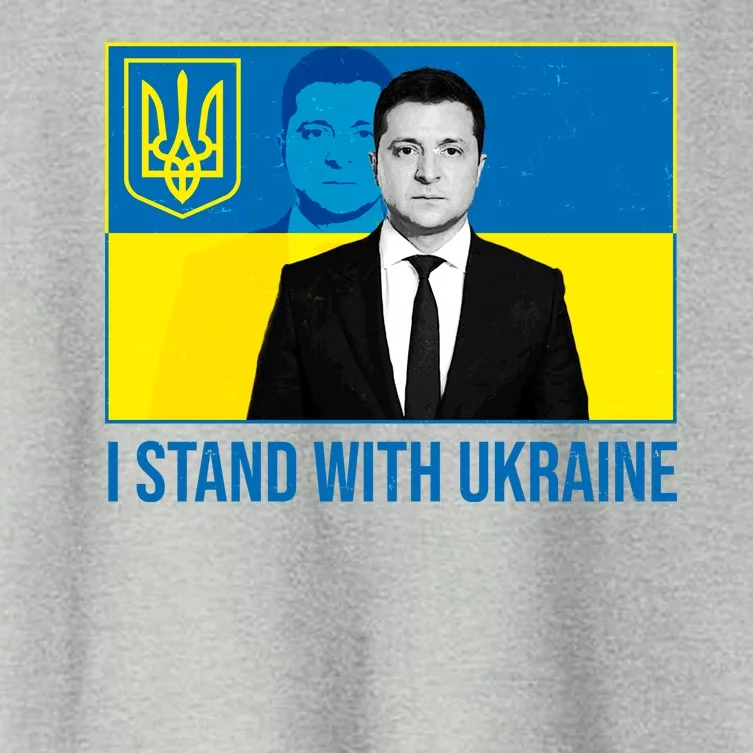 Ukrainian President Zelensky I Stand With Ukraine Women's Crop Top Tee