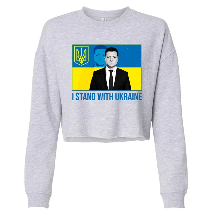 Ukrainian President Zelensky I Stand With Ukraine Cropped Pullover Crew