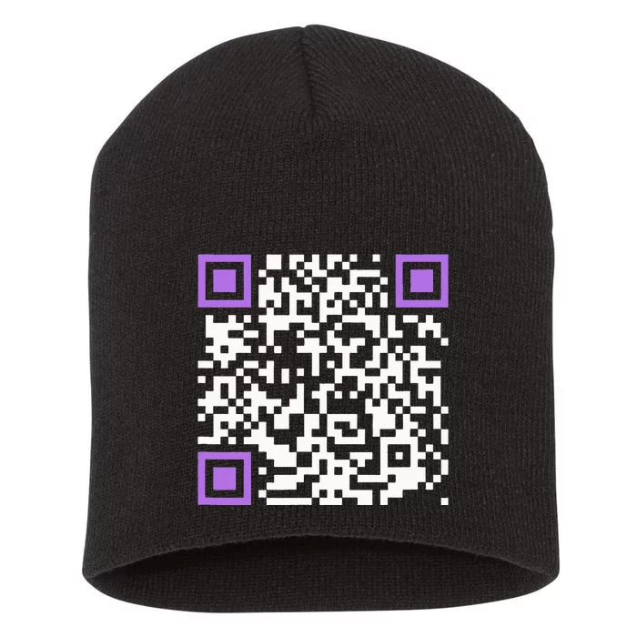 Unique Qrcode With Humorous Hidden Message Short Acrylic Beanie