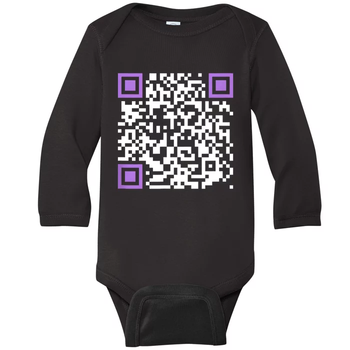 Unique Qrcode With Humorous Hidden Message Baby Long Sleeve Bodysuit