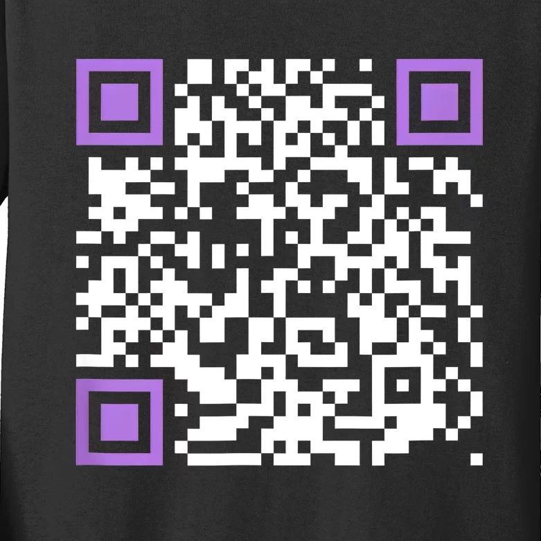 Unique Qrcode With Humorous Hidden Message Kids Long Sleeve Shirt