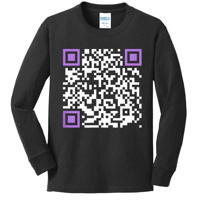 Unique Qrcode With Humorous Hidden Message Kids Long Sleeve Shirt