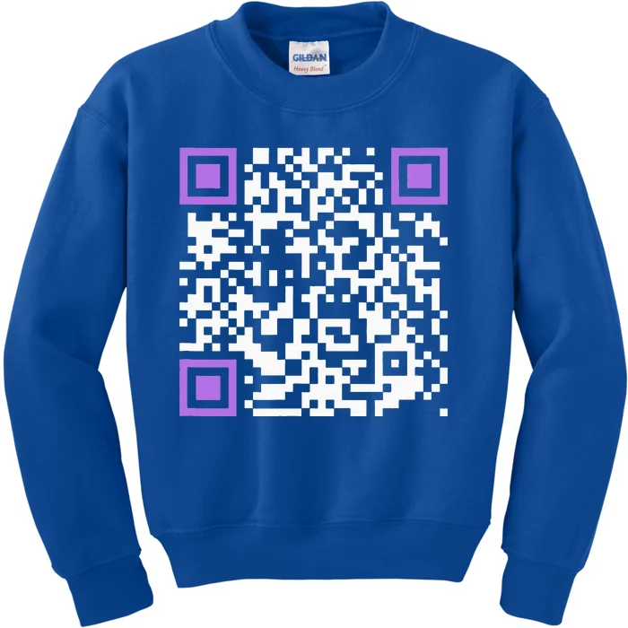 Unique Qrcode With Humorous Hidden Message Kids Sweatshirt