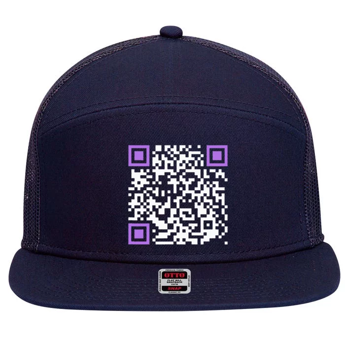 Unique Qrcode With Humorous Hidden Message 7 Panel Mesh Trucker Snapback Hat