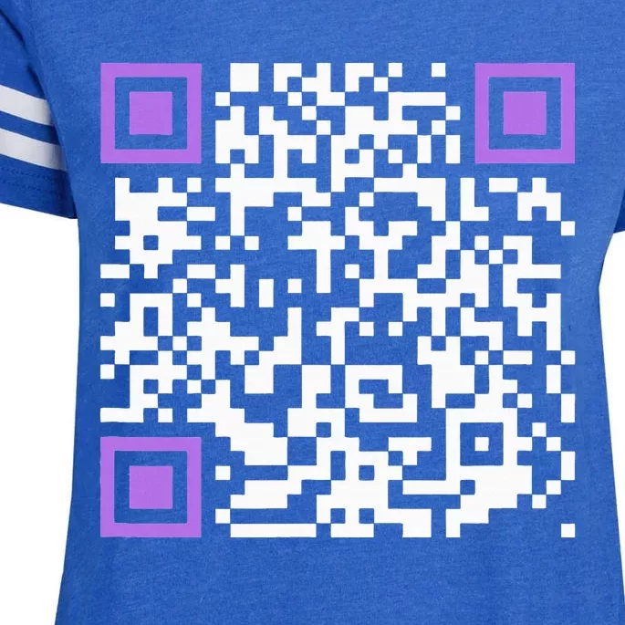 Unique Qrcode With Humorous Hidden Message Enza Ladies Jersey Football T-Shirt