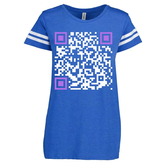 Unique Qrcode With Humorous Hidden Message Enza Ladies Jersey Football T-Shirt