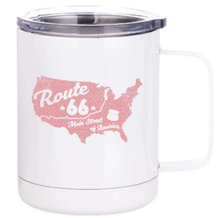 USA Route 66 Main Street Of America Front & Back 12oz Stainless Steel Tumbler Cup