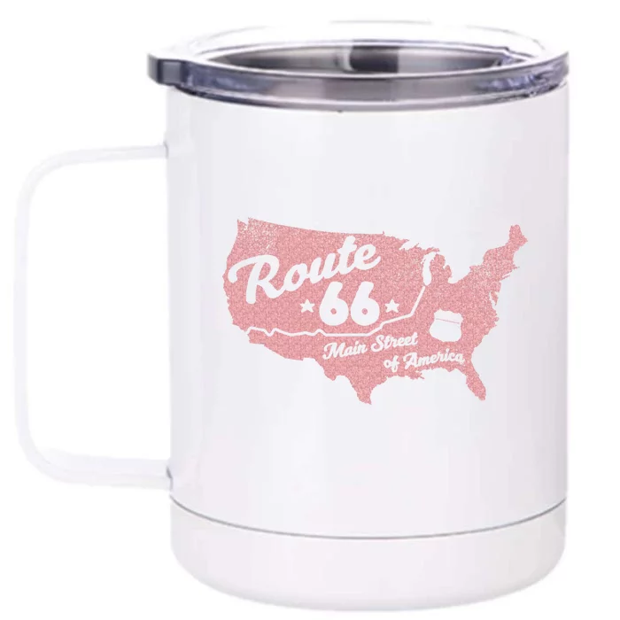 USA Route 66 Main Street Of America Front & Back 12oz Stainless Steel Tumbler Cup