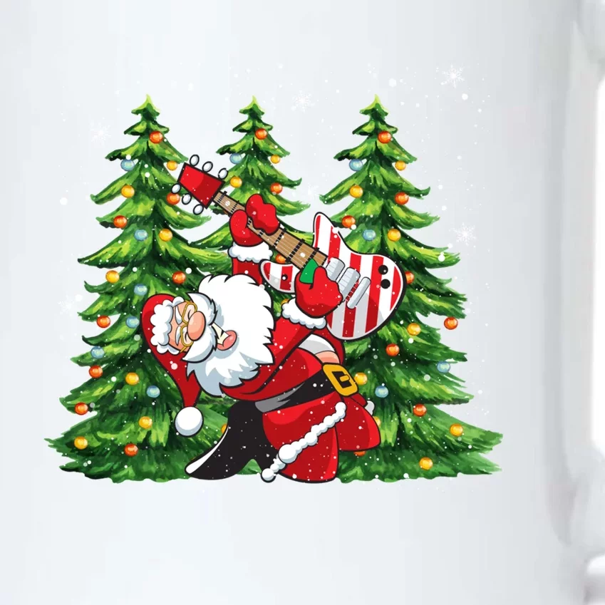 Unique Rock And Roll Santa Claus Guitar Player Christmas Gift Black Color Changing Mug