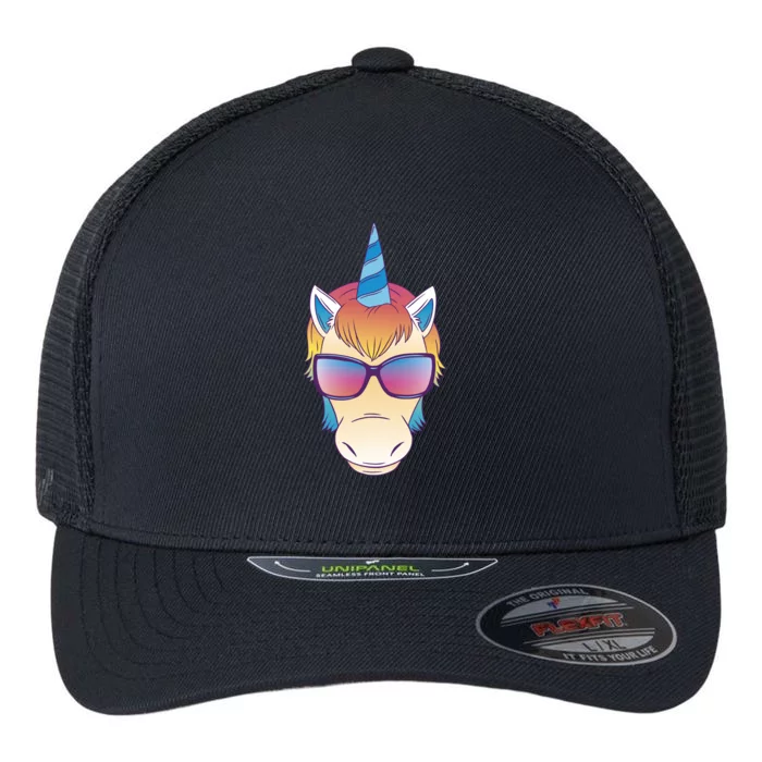 Unicorn Rainbow Cartoon Flexfit Unipanel Trucker Cap