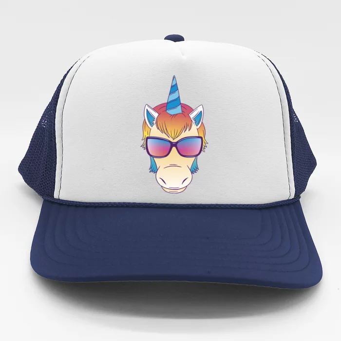 Unicorn Rainbow Cartoon Trucker Hat