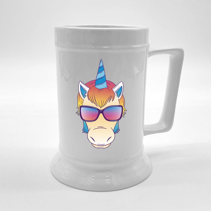 Unicorn Rainbow Cartoon Front & Back Beer Stein