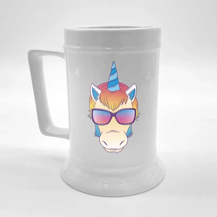 Unicorn Rainbow Cartoon Front & Back Beer Stein