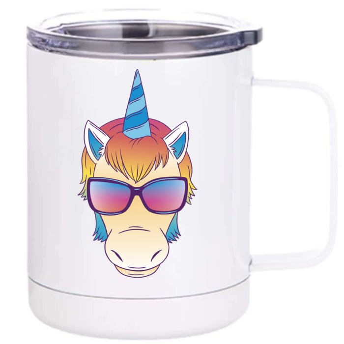 Unicorn Rainbow Cartoon Front & Back 12oz Stainless Steel Tumbler Cup