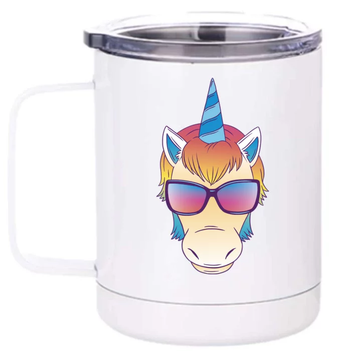 Unicorn Rainbow Cartoon Front & Back 12oz Stainless Steel Tumbler Cup