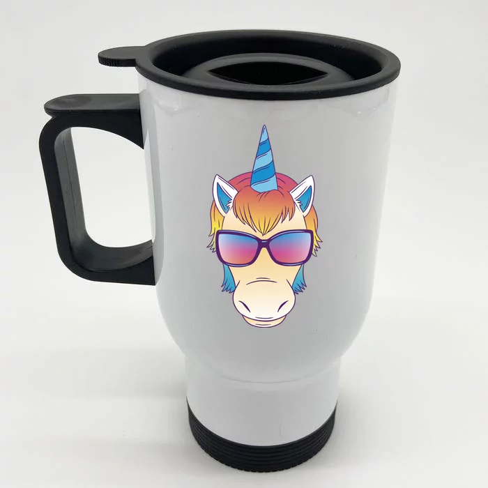 Unicorn Rainbow Cartoon Front & Back Stainless Steel Travel Mug