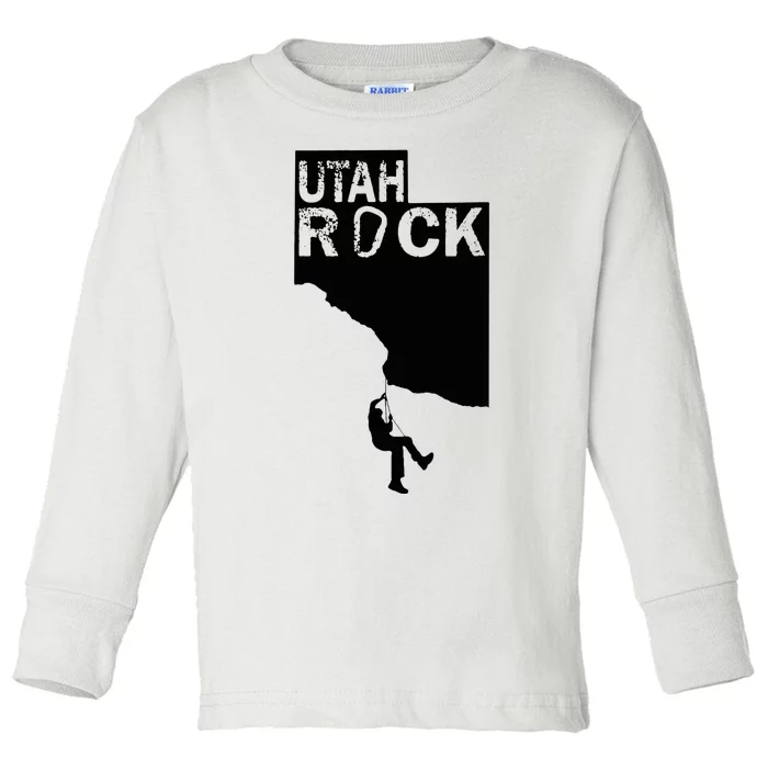 Utah Rock Climbing Toddler Long Sleeve Shirt