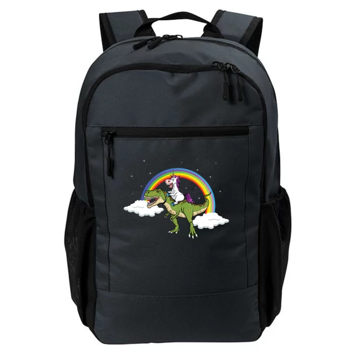 Unicorn Riding Dinosaur Rainbow Magical T Rex Gift Daily Commute Backpack