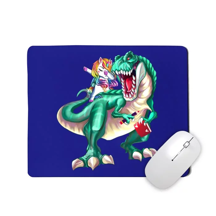 Unicorn Riding Dinosaur School Gift Mousepad