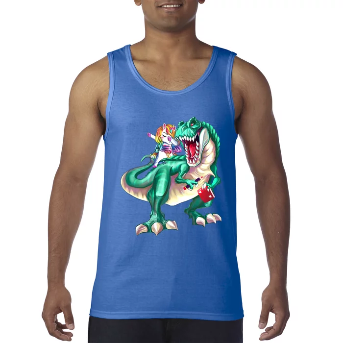 Unicorn Riding Dinosaur School Gift Tank Top