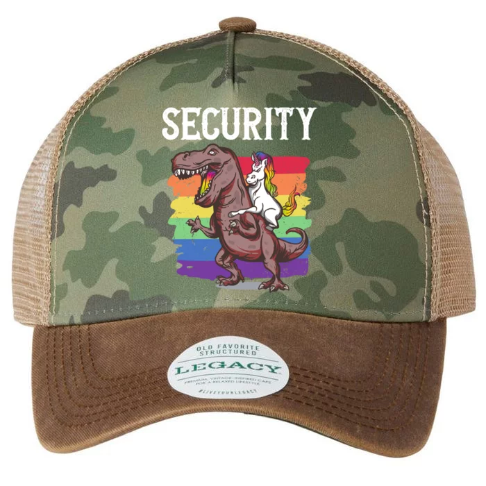 Unicorn Riding Dinosaur Security Great Gift Legacy Tie Dye Trucker Hat