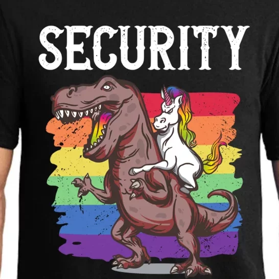 Unicorn Riding Dinosaur Security Great Gift Pajama Set