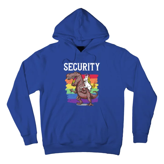 Unicorn Riding Dinosaur Security Great Gift Hoodie