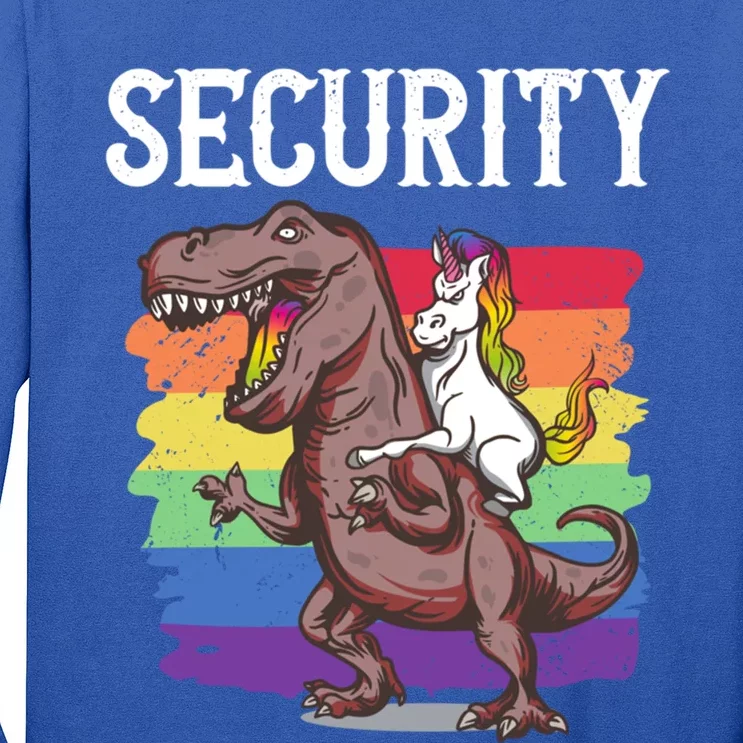 Unicorn Riding Dinosaur Security Great Gift Long Sleeve Shirt