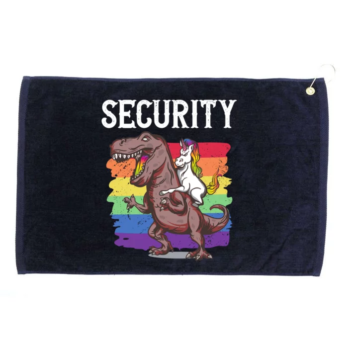 Unicorn Riding Dinosaur Security Great Gift Grommeted Golf Towel