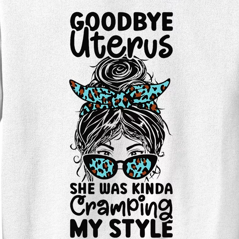 Uterus Recovery Essentials Messy Bun Leopard Accessories Sweatshirt