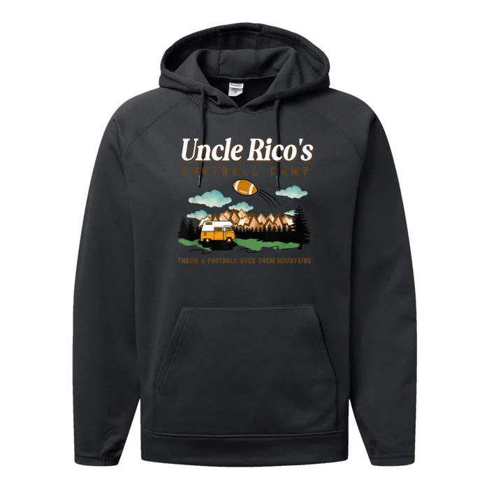 Uncle Rico's Football Camp Throw A Football Over Them Performance Fleece Hoodie